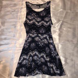 Tie Dye Keyhole Mini Skater Dress
